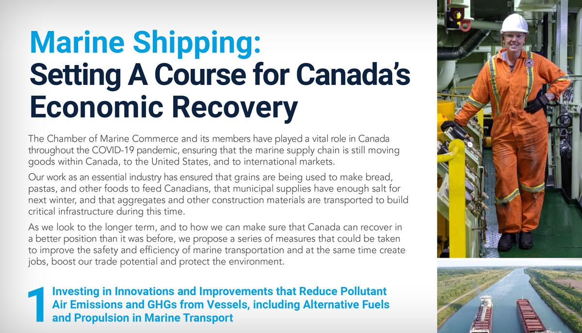 Marine Shipping: Setting a course for Canada's Economic Recovery